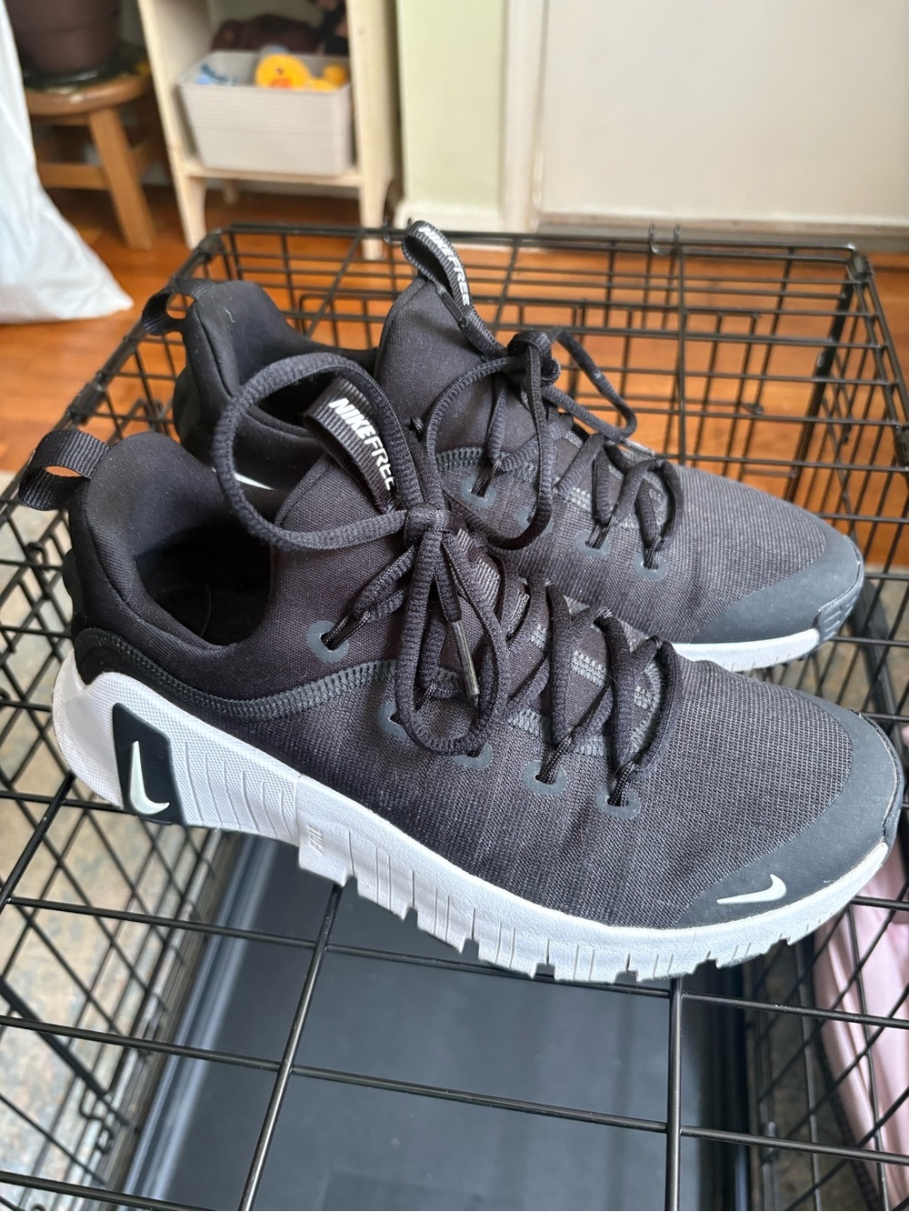 Nike Black and White Running Shoes with Knit Upper
